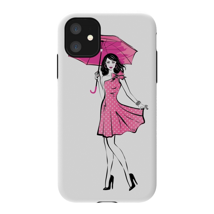 iPhone 11 StrongFit Pretty girl with umbrella by Martina