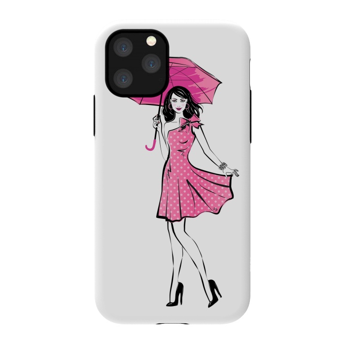 iPhone 11 Pro StrongFit Pretty girl with umbrella by Martina
