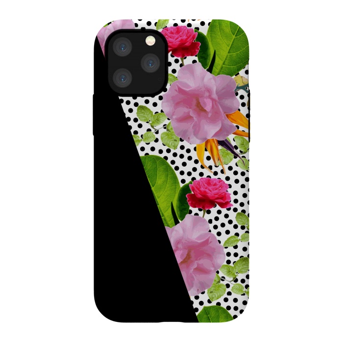 iPhone 11 Pro StrongFit Dark Floral Polka by Zala Farah