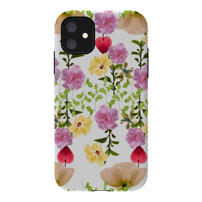 iPhone 11 StrongFit Colorful Flower Collage by Zala Farah