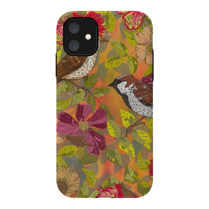 iPhone 11 StrongFit Sparrow and Wild Rose by Lotti Brown