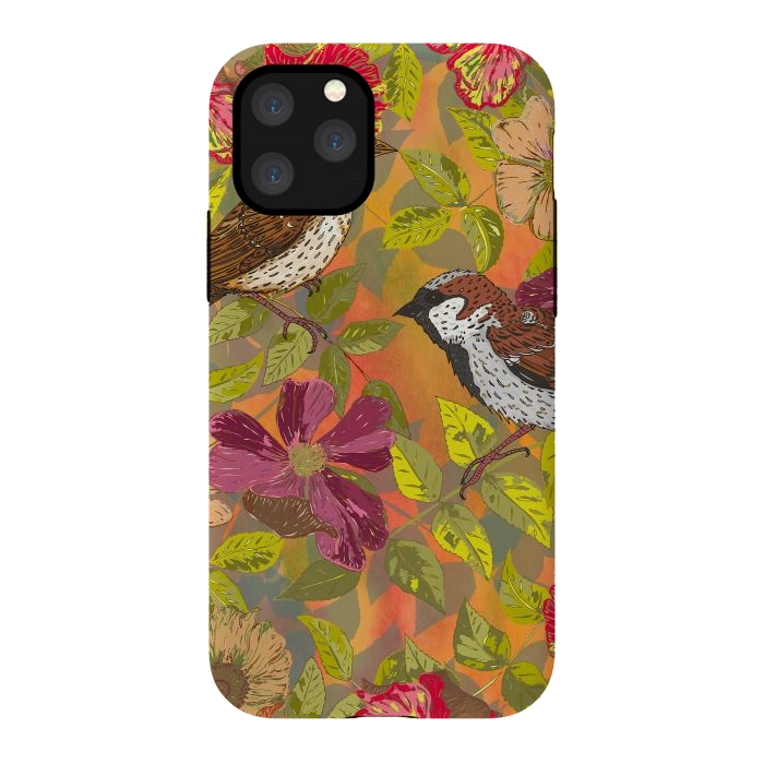 iPhone 11 Pro StrongFit Sparrow and Wild Rose by Lotti Brown
