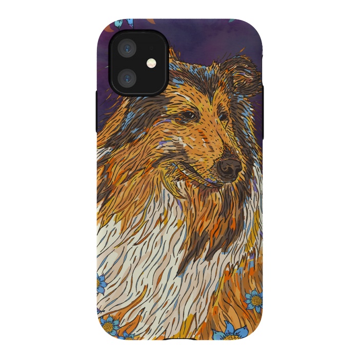 iPhone 11 StrongFit Rough Collie by Lotti Brown