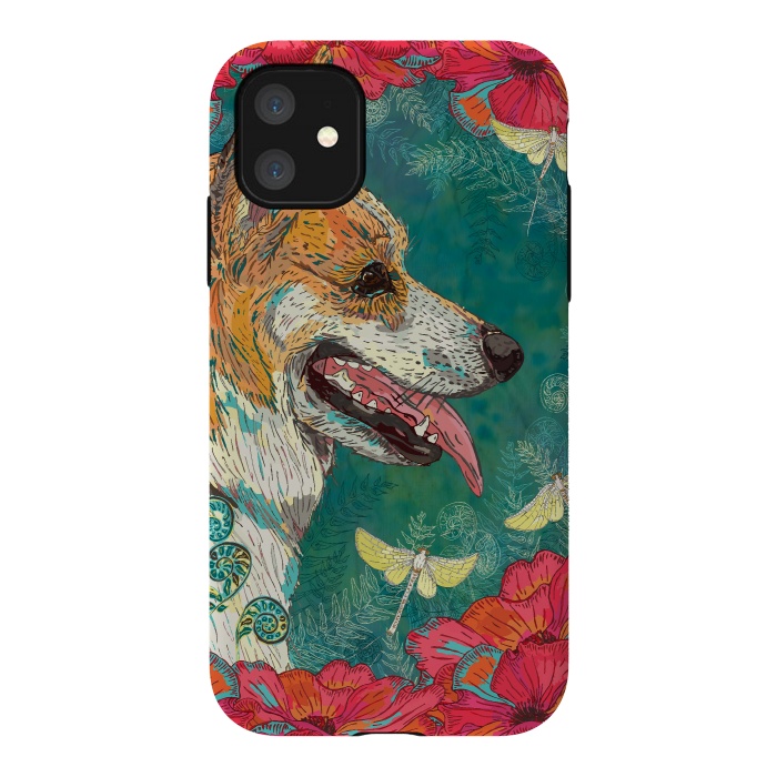 iPhone 11 StrongFit Corgi and Fairies by Lotti Brown