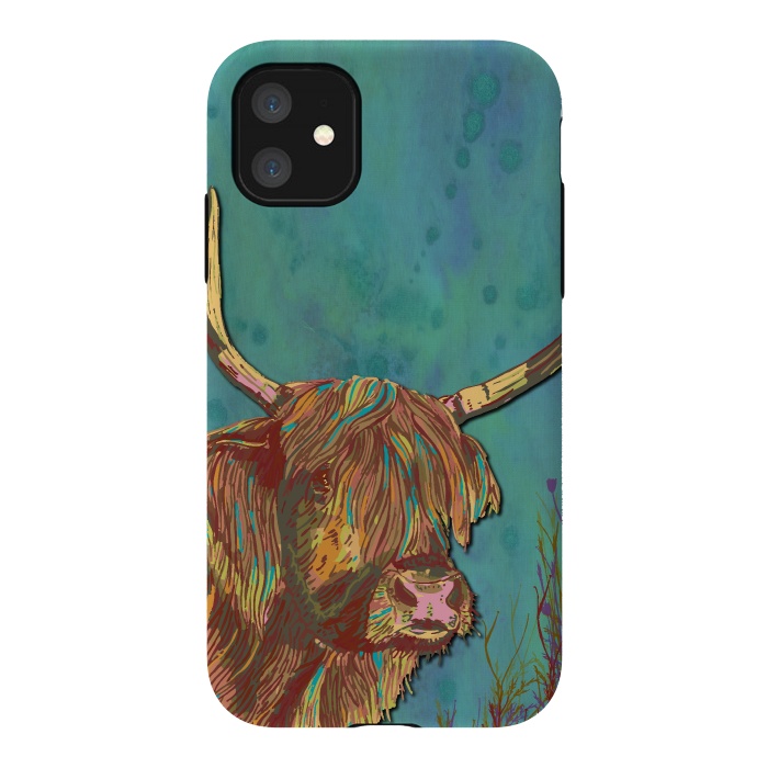 iPhone 11 StrongFit Highland Cow by Lotti Brown
