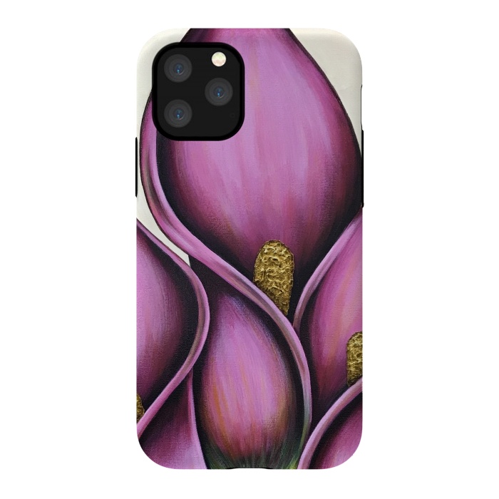 iPhone 11 Pro StrongFit Pink Calla Lilies by Denise Cassidy Wood