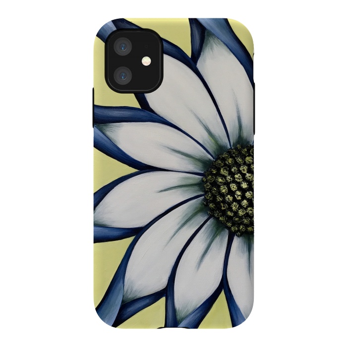 iPhone 11 StrongFit White African Daisy by Denise Cassidy Wood