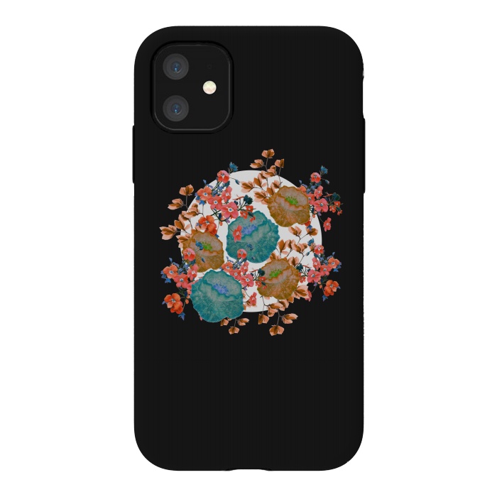 iPhone 11 StrongFit Floral Stamp by Zala Farah