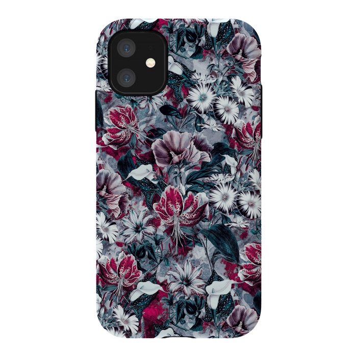 iPhone 11 StrongFit Floral Blue by Riza Peker