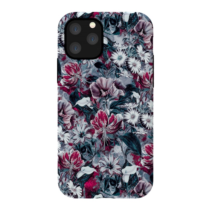 iPhone 11 Pro StrongFit Floral Blue by Riza Peker