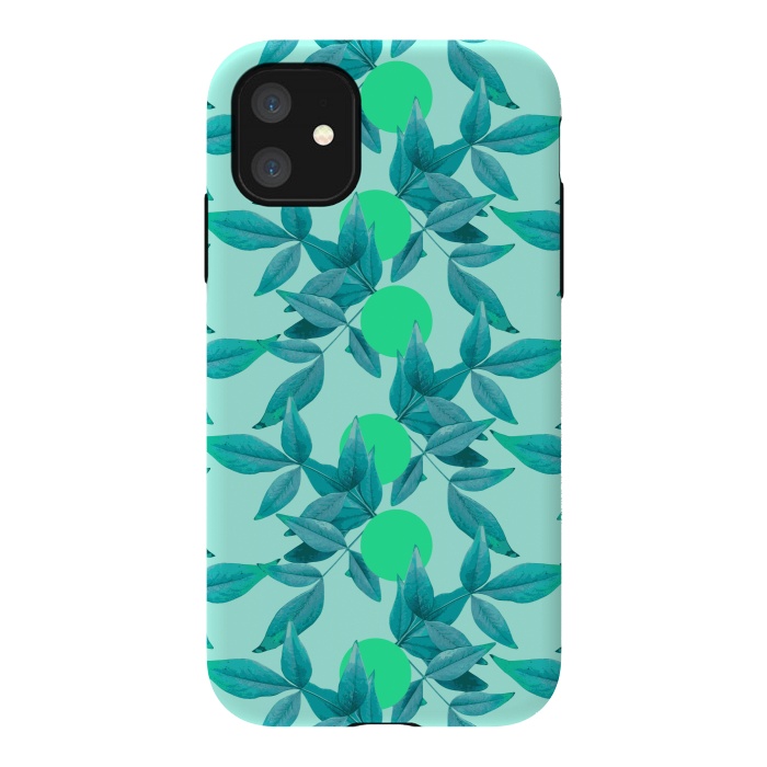 iPhone 11 StrongFit Loner Leaves (Blue) by Zala Farah