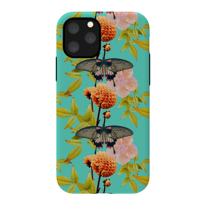iPhone 11 Pro StrongFit Tropical Butterfly Garden by Zala Farah