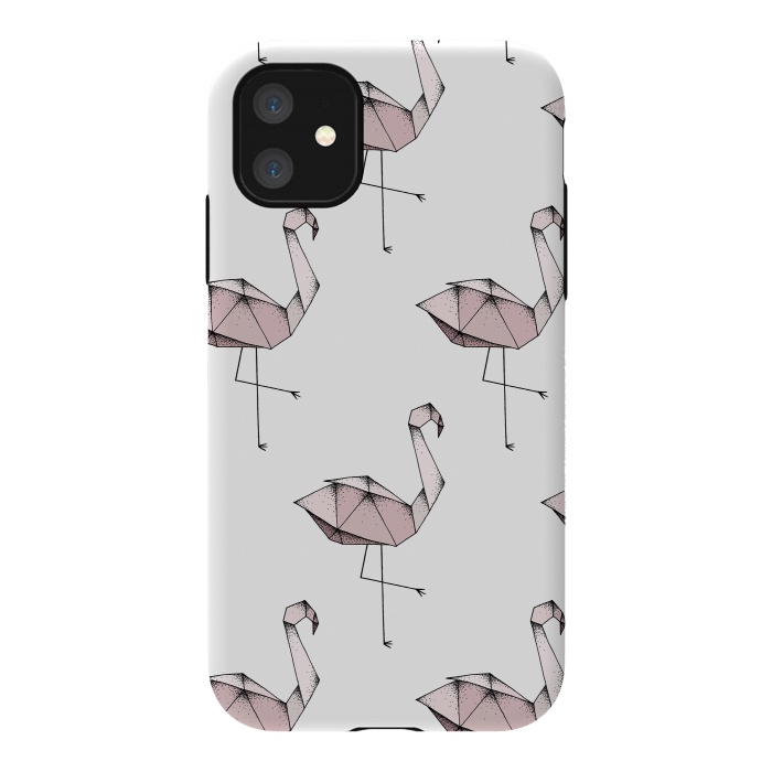 iPhone 11 StrongFit Flamingos by Barlena
