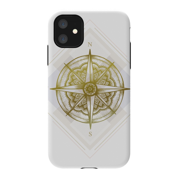 iPhone 11 StrongFit Golden Compass by Barlena