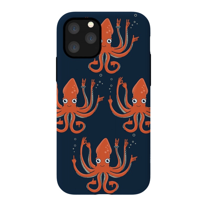 iPhone 11 Pro StrongFit Signals Octopus  by Coffee Man
