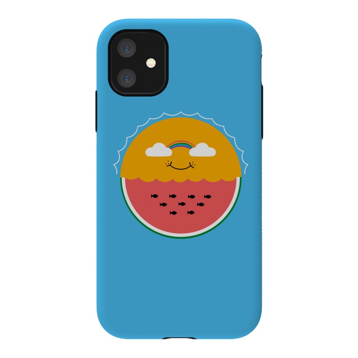 iPhone 11 StrongFit Sun and Watermelon by Coffee Man