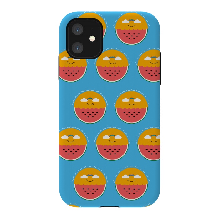 iPhone 11 StrongFit Sun and Watermelon pattern by Coffee Man