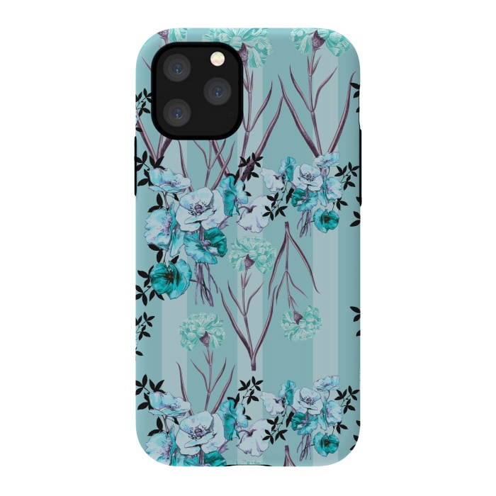 iPhone 11 Pro StrongFit Floral Love X (Blue) by Zala Farah