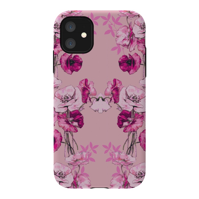 iPhone 11 StrongFit Dramatic Florals (Pink) by Zala Farah