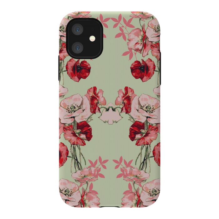 iPhone 11 StrongFit Dramatic Florals (Red) by Zala Farah