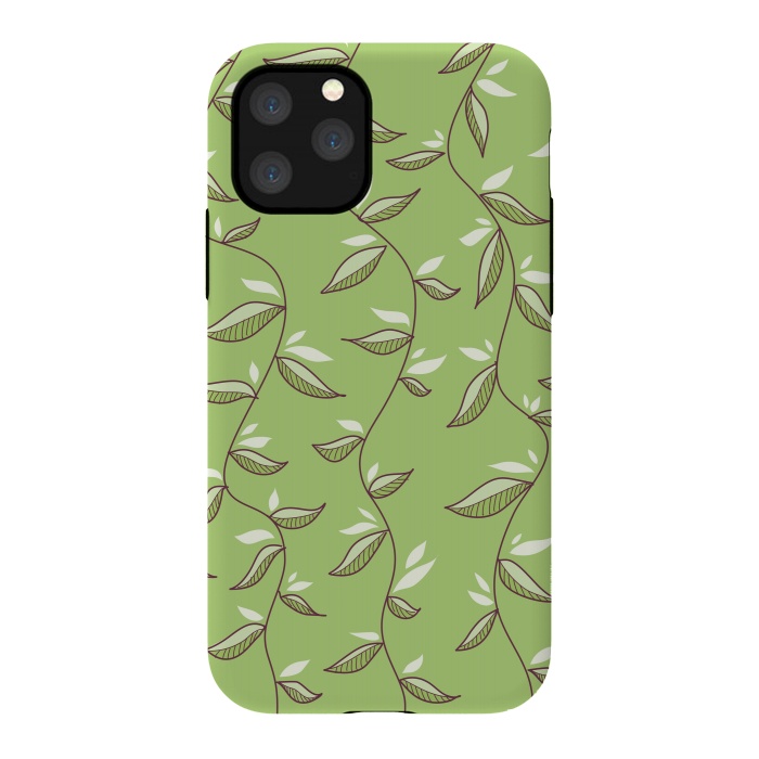 iPhone 11 Pro StrongFit Green Leaves And Lianas Pattern by Boriana Giormova