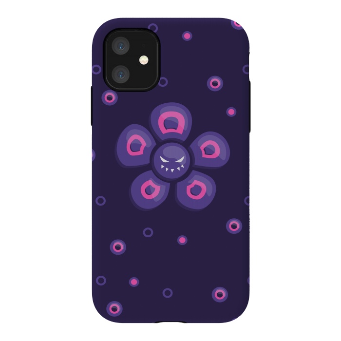 iPhone 11 StrongFit Purple Evil Flower by Boriana Giormova
