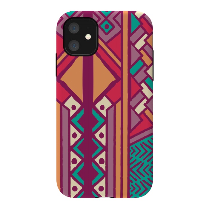 iPhone 11 StrongFit Tribal ethnic geometric pattern 001 by Jelena Obradovic