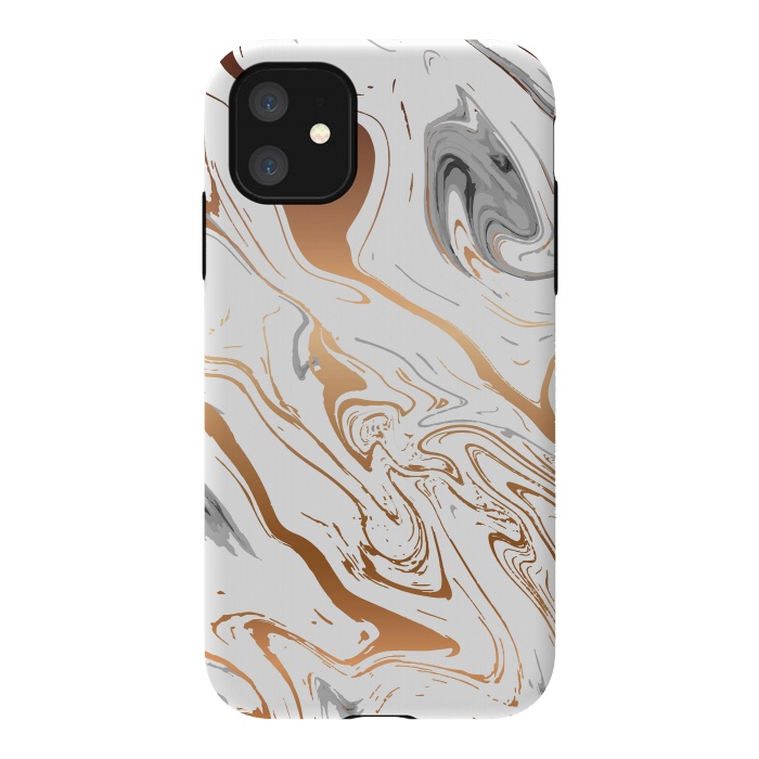 iPhone 11 StrongFit Liquid Golden Marble 007 by Jelena Obradovic