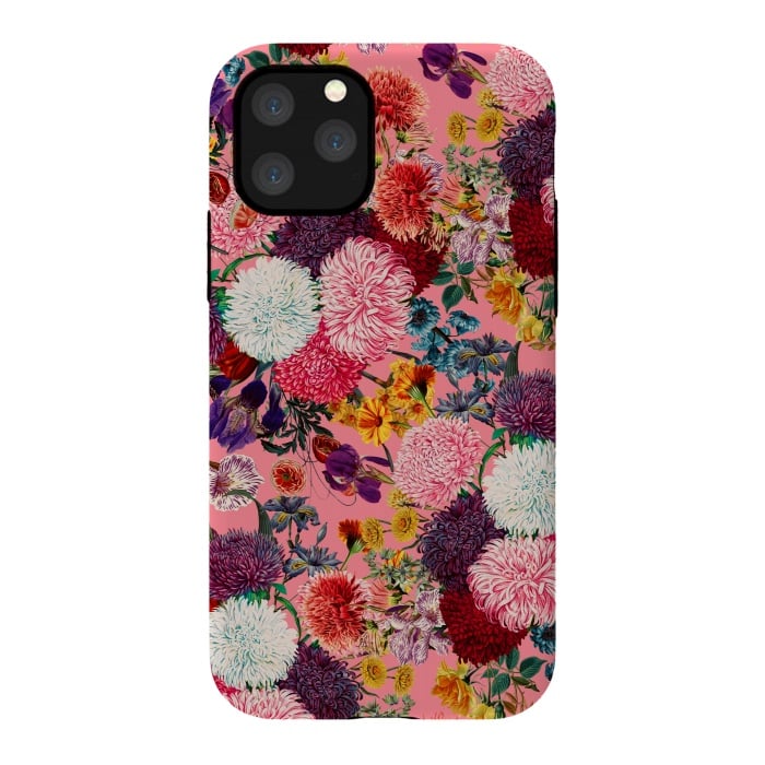iPhone 11 Pro StrongFit Floral Pink Pattern by Burcu Korkmazyurek