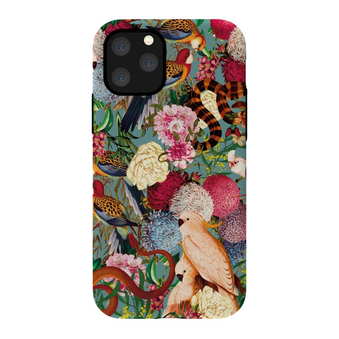 iPhone 11 Pro StrongFit Floral and Animals pattern by Burcu Korkmazyurek