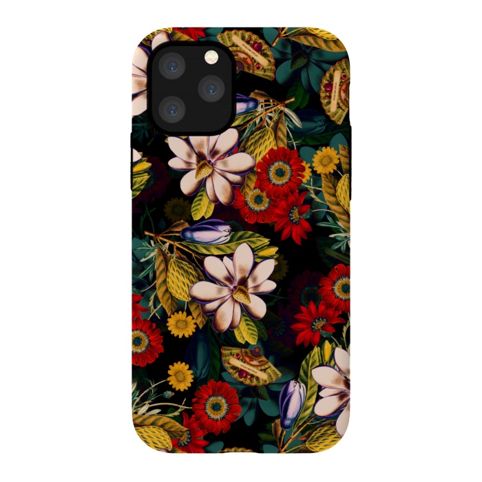 iPhone 11 Pro StrongFit Japanese Floral Pattern by Burcu Korkmazyurek