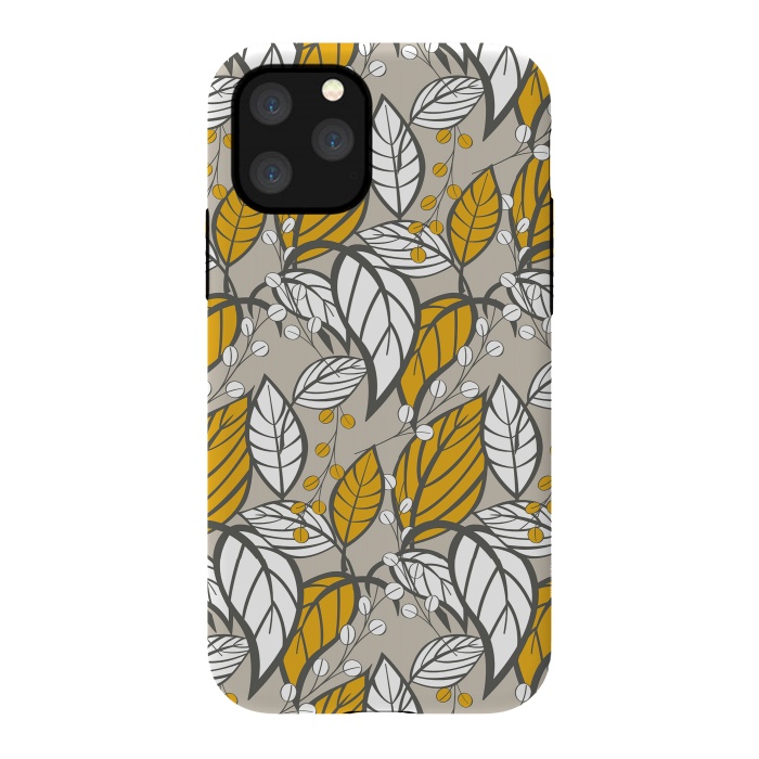iPhone 11 Pro StrongFit Seamless floral pattern with hand drawn leaves by Jelena Obradovic