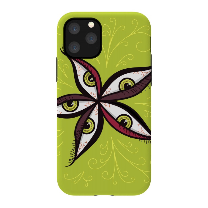 iPhone 11 Pro StrongFit Weird Abstract Green Eyes Flower by Boriana Giormova