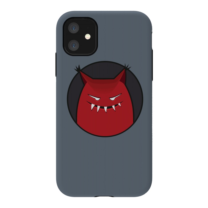 iPhone 11 StrongFit Red Evil Monster With Pointy Ears by Boriana Giormova