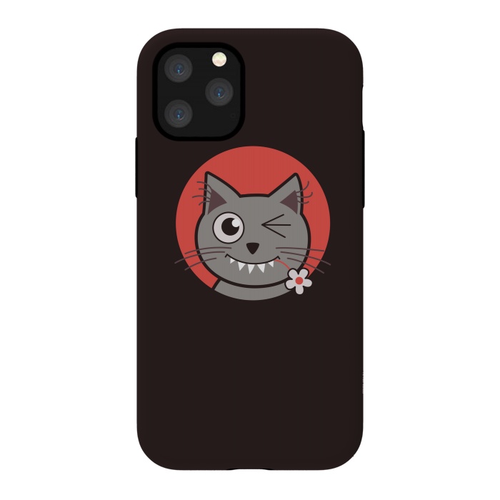 iPhone 11 Pro StrongFit Cute Winking Kitty Cat by Boriana Giormova