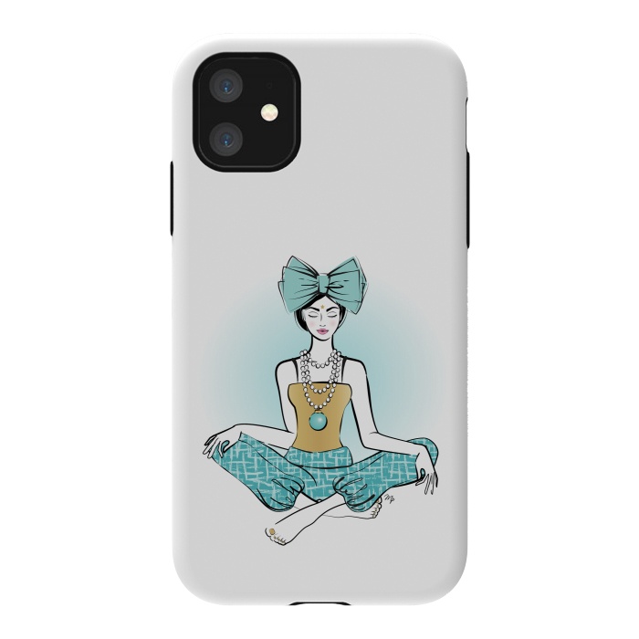 iPhone 11 StrongFit Festive Yoga girl meditation by Martina