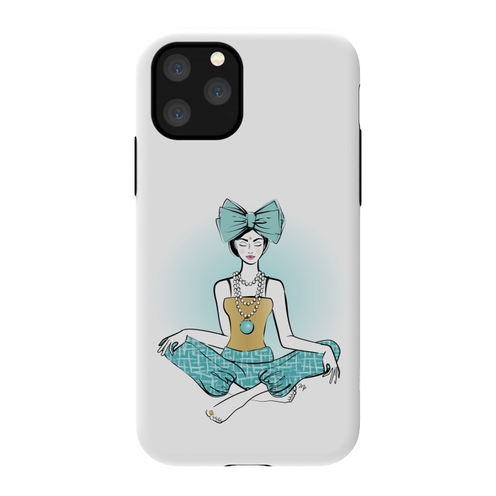 iPhone 11 Pro StrongFit Festive Yoga girl meditation by Martina