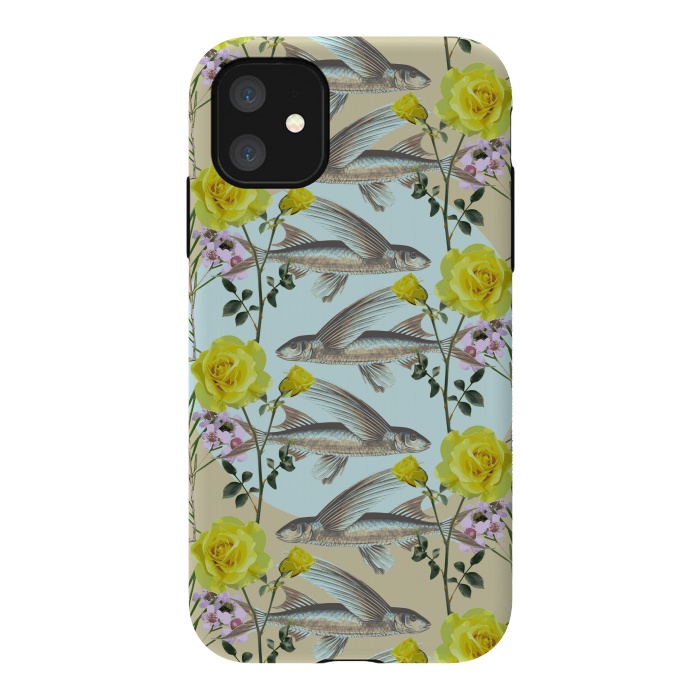 iPhone 11 StrongFit Floral Fishies by Zala Farah