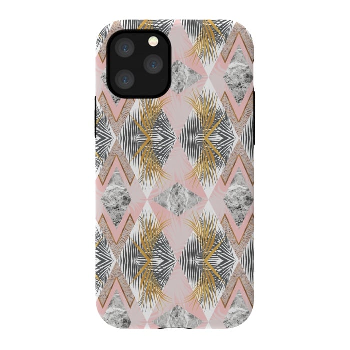 iPhone 11 Pro StrongFit Marbled tropical geometric pattern II by Mmartabc