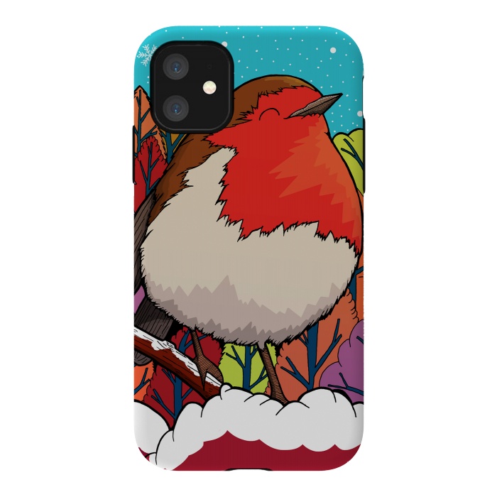 iPhone 11 StrongFit The Big Red Robin by Steve Wade (Swade)