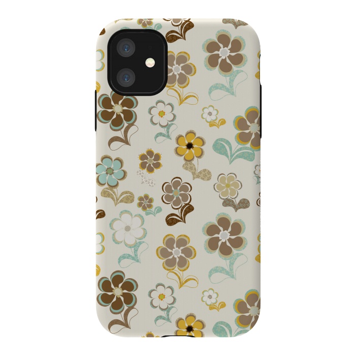 iPhone 11 StrongFit 60s Flowers by Paula Ohreen