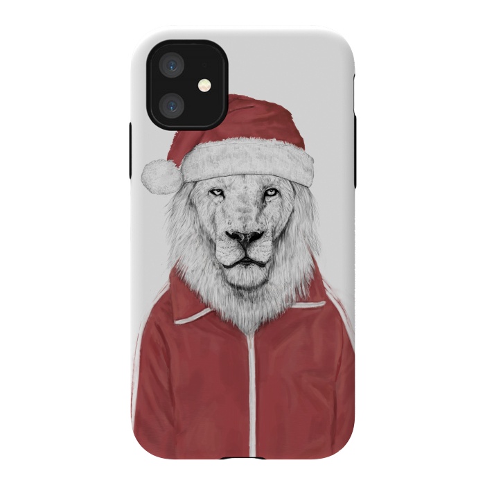 iPhone 11 StrongFit Santa lion by Balazs Solti