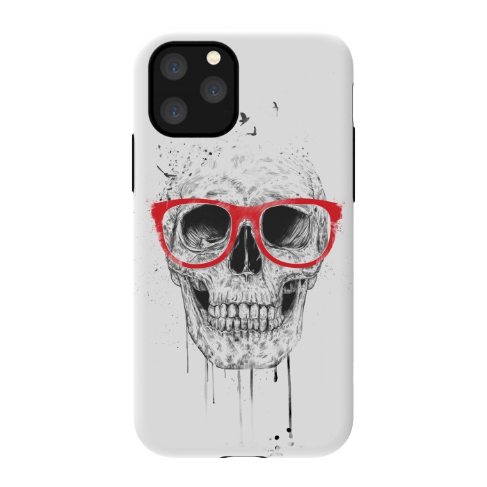 iPhone 11 Pro StrongFit Skull with red glasses by Balazs Solti