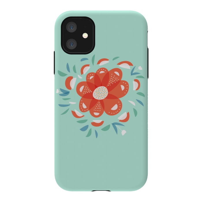 iPhone 11 StrongFit Whimsical Decorative Red Flower by Boriana Giormova