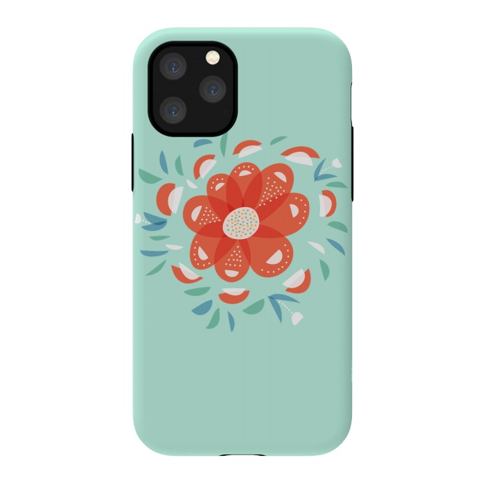 iPhone 11 Pro StrongFit Whimsical Decorative Red Flower by Boriana Giormova