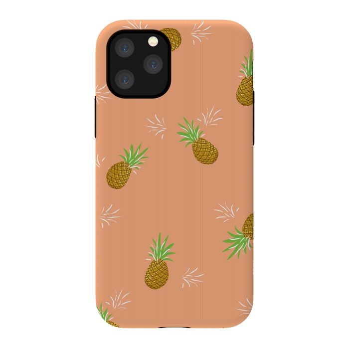iPhone 11 Pro StrongFit Pineapples in Guava by Zoe Charlotte