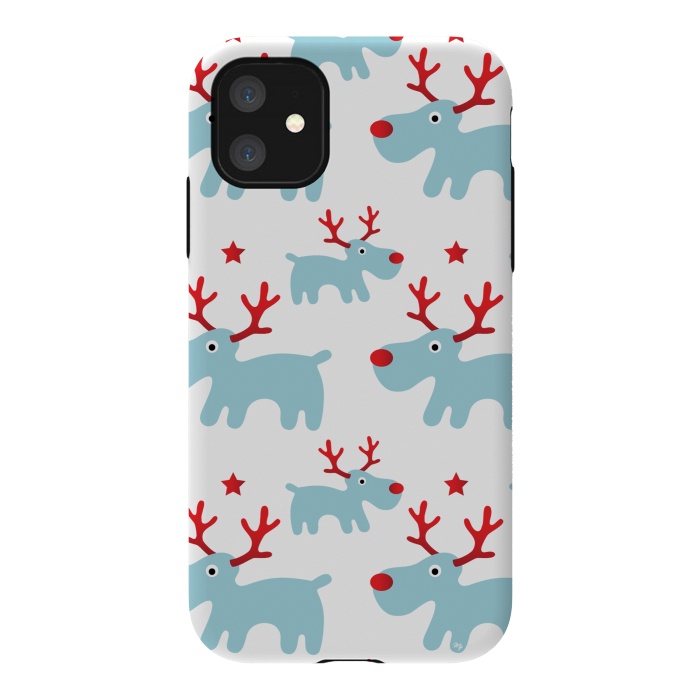 iPhone 11 StrongFit Cute Reindeers by Martina
