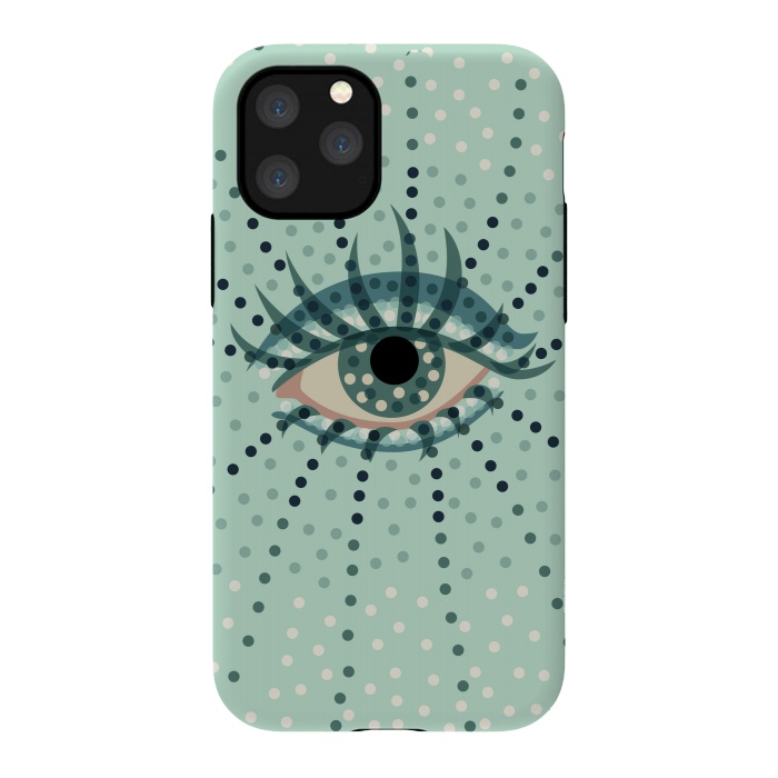 iPhone 11 Pro StrongFit Beautiful Abstract Dotted Blue Eye by Boriana Giormova