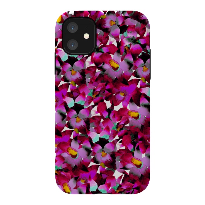 iPhone 11 StrongFit Pink Floral by Amaya Brydon