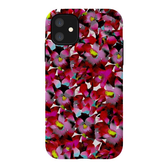 iPhone 11 StrongFit Red Floral by Amaya Brydon